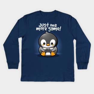 Penguin one more game Kids Long Sleeve T-Shirt